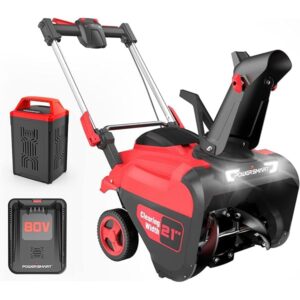PowerSmart 21" 80V 6.0Ah Battery Powered Cordless Electric Snow Blower
