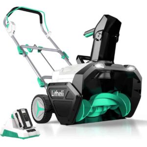 Litheli Cordless Snow Blower, 2x20V (40V) 20 Inch Snow Thrower with Brushless Motor Electric Snow Remove Machine, 2 x4.0 Ah Batteries & Charger,...